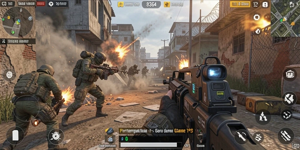 Tampilan gameplay intens dari 8364 yang memikat.