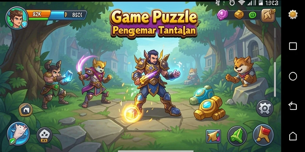 Screenshot utama 8ZK menunjukkan gameplay puzzle yang menantang dan mengasyikkan.