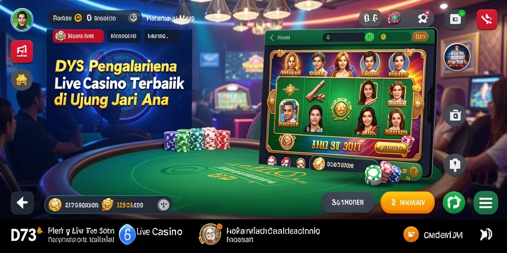 Screenshot menampilkan dealer live sedang menjalankan permainan blackjack di D73.