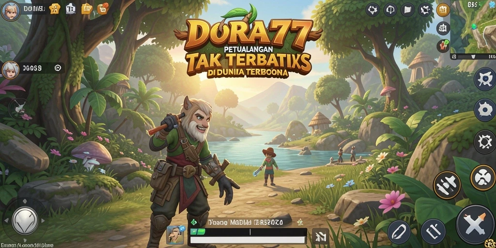 Screenshot DORA77 menunjukkan gameplay mendebarkan di dunia terbuka.