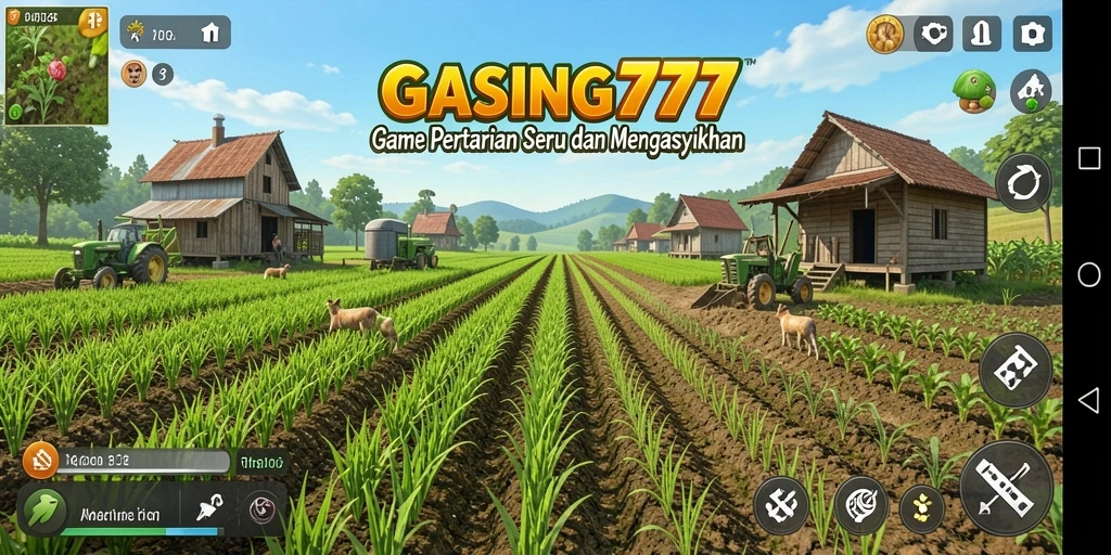 Tampilan screenshot GASING777 yang menampilkan keseruan gameplay bertani.