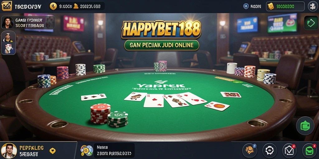 Tampilan gameplay seru dari <strong>HAPPYBET188</strong> yang menantang para pemain poker.