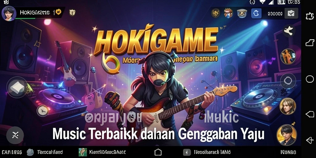 Tampilan gameplay HOKIGAME yang menampilkan aktifitas musik yang seru.