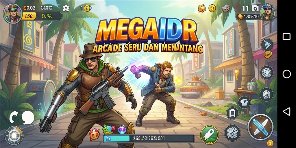 Screenshot dari gameplay seru MEGAIDR yang menunjukkan aksi mendebarkan.