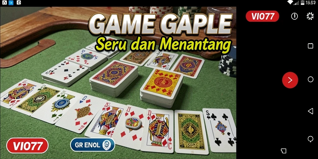 Tampilan gameplay Gaple yang seru dan interaktif di VIO77.