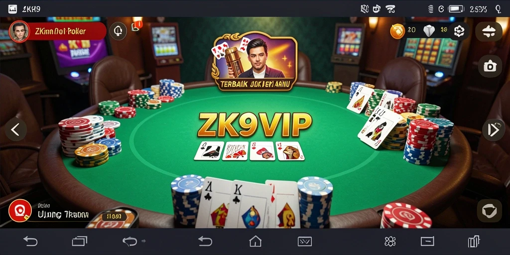 Screenshot gameplay ZK9VIP menampilkan suasana Poker yang mendebarkan.